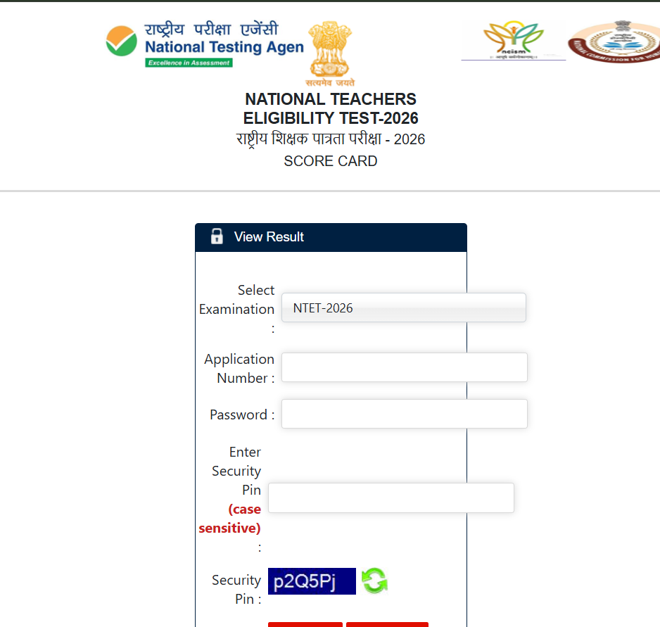 NTA NTET 2026 Result 