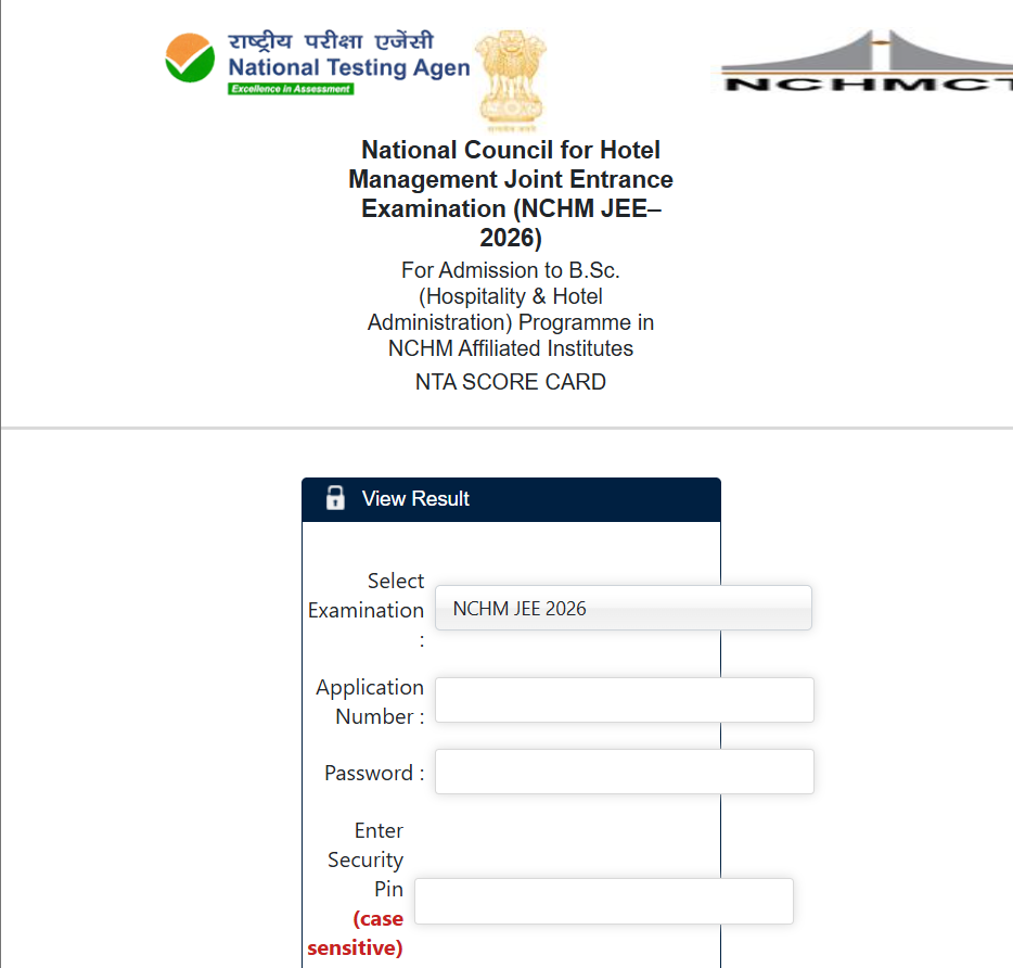 NTA NCHMJEE 2026 Result