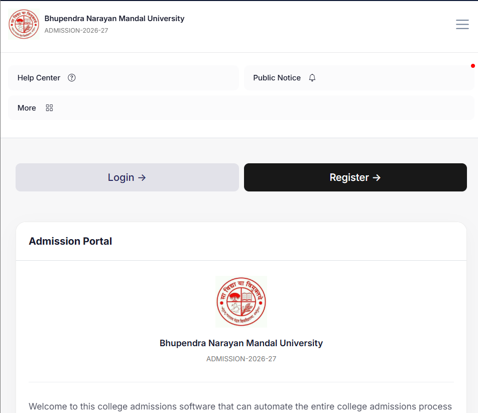 BNMU Under Graduate(UG) Admission 2026-30