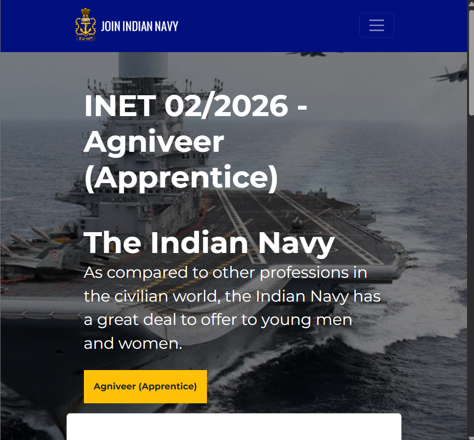 Indian Navy Agniveer INET Apprentice Recruitment 2026