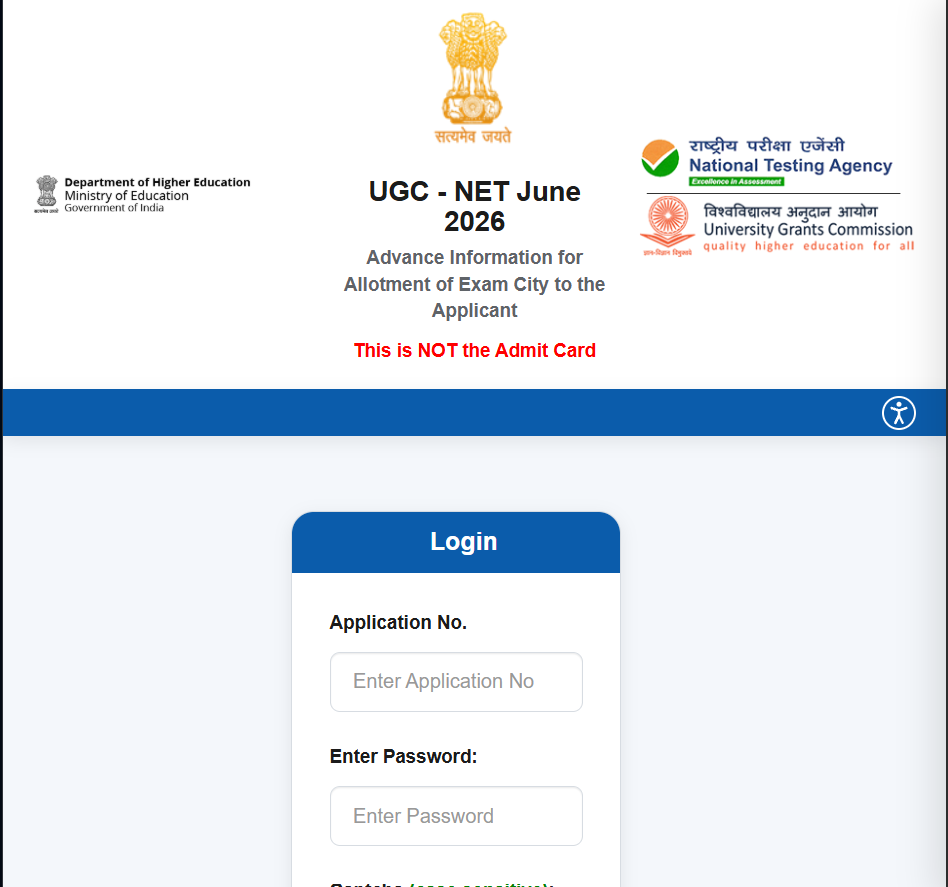 NTA CSIR UGC-NET June 2026 Exam City Details 