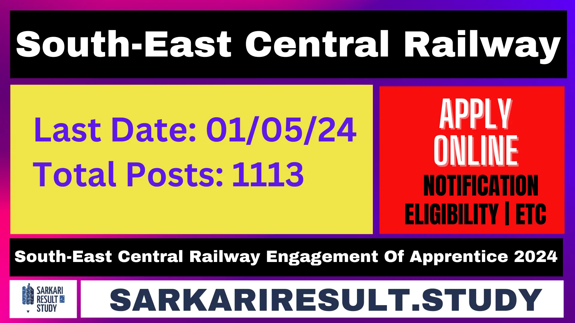 RRC SECR Apprentice Vacancy 2024