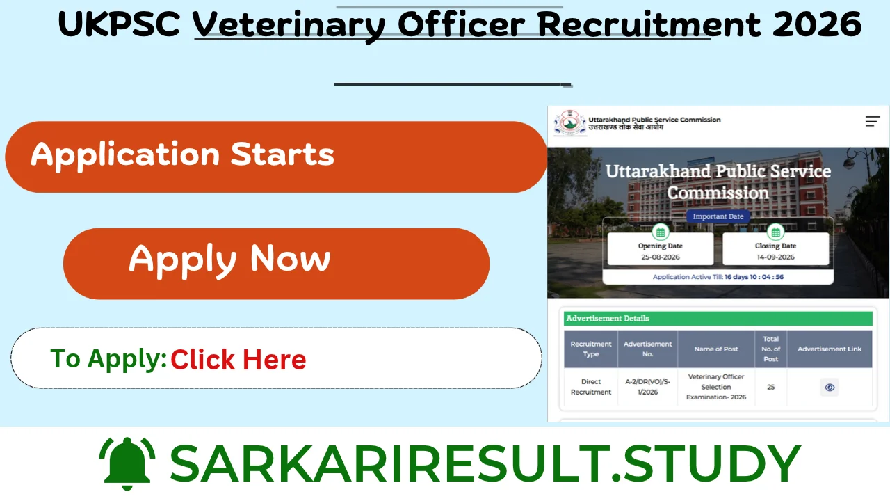 UKPSC Veterinary Officer Recruitment 2026