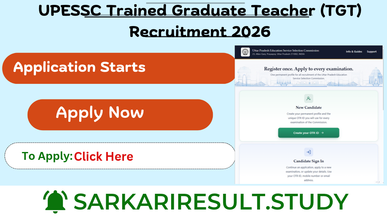 UPESSC Trained Graduate Teacher (TGT) Recruitment 2026