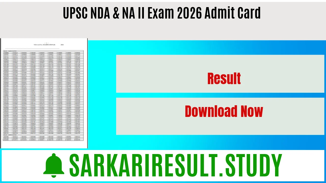 UPSC NDA & NA II Exam 2026 Admit Card 
