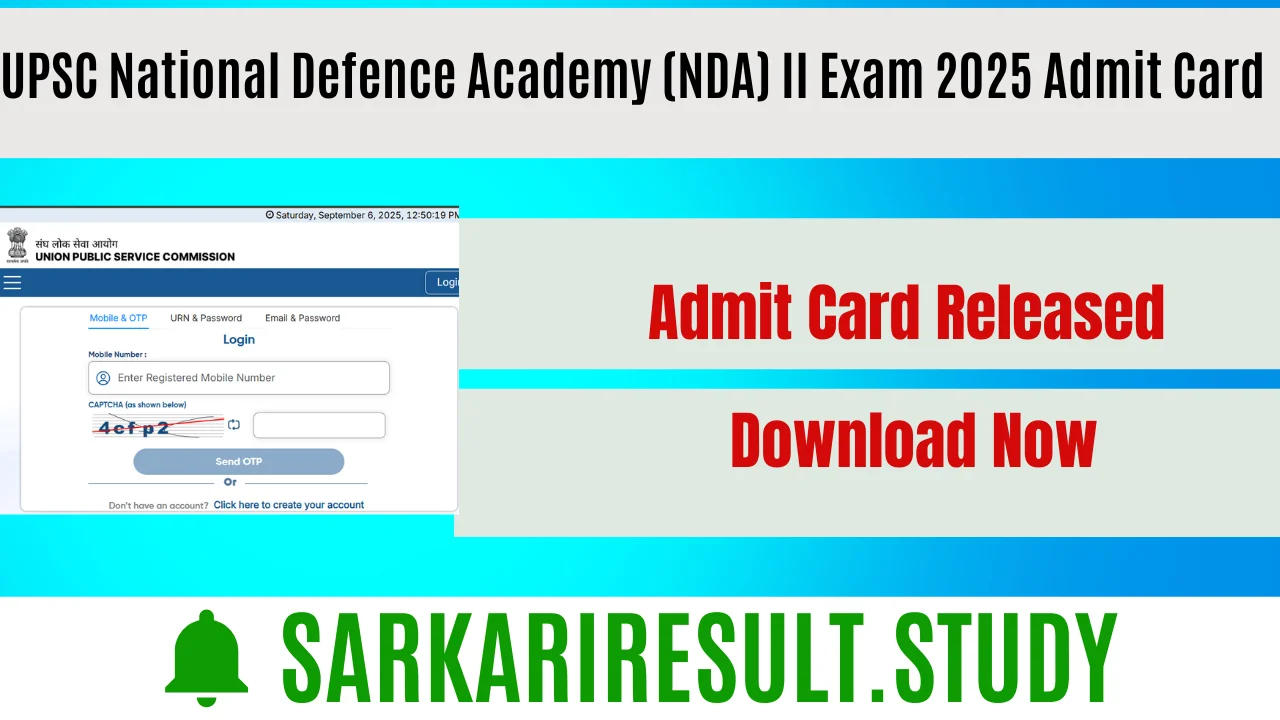 UPSC NDA II Exam 2025 Admit Card 