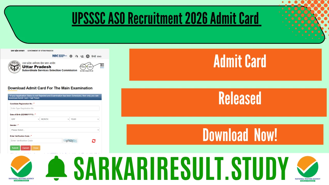 UPSSSC ASO Recruitment 2026 Admit Card 