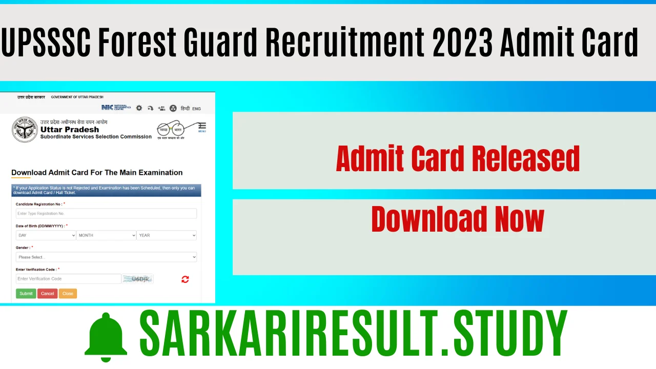 UPSSSC Forest Guard Recruitment 2023 Admit Card 