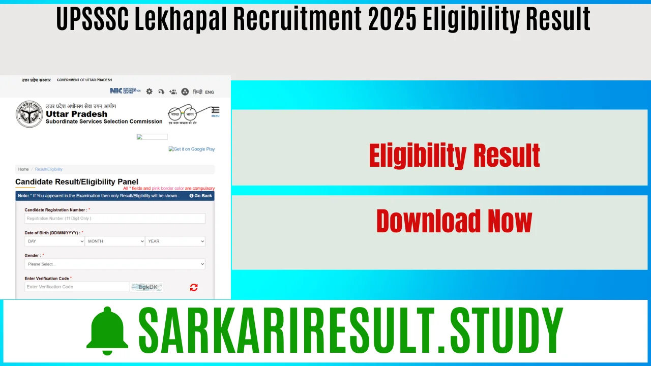 UPSSSC Lekhapal Recruitment 2025 Eligibility Result 