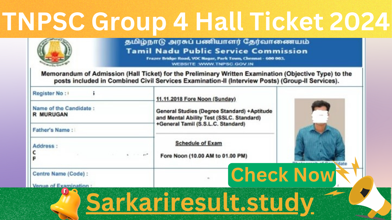 TNPSC Group 4 Admit Card 2024