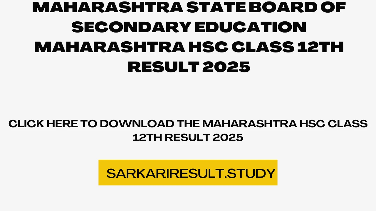 Maharashtra HSC Class 12th Result 2025