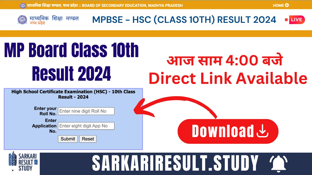 MP Board Class 10th Result 2024