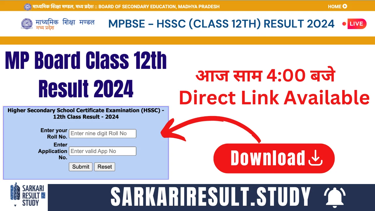 MP Board Class 12th Result 2024