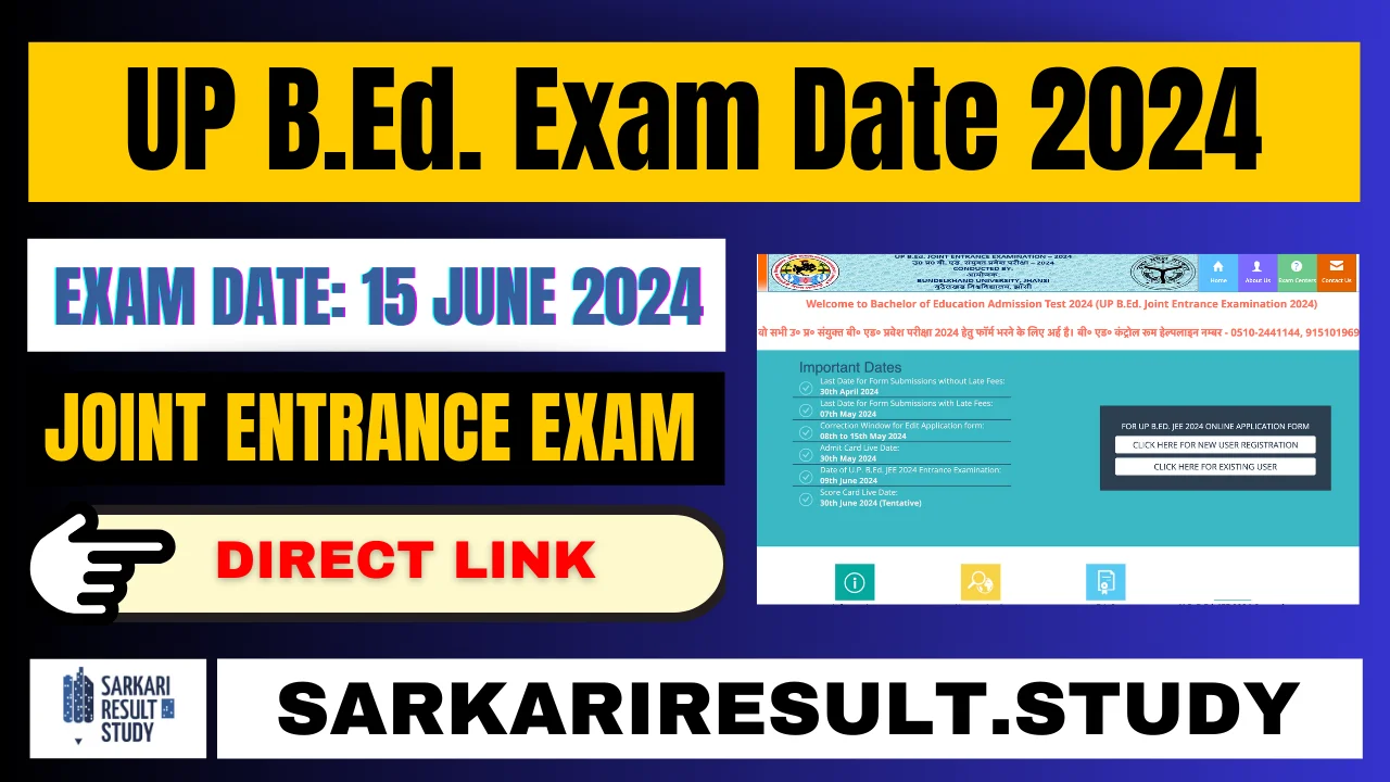 UP B.Ed. Exam Date 2024