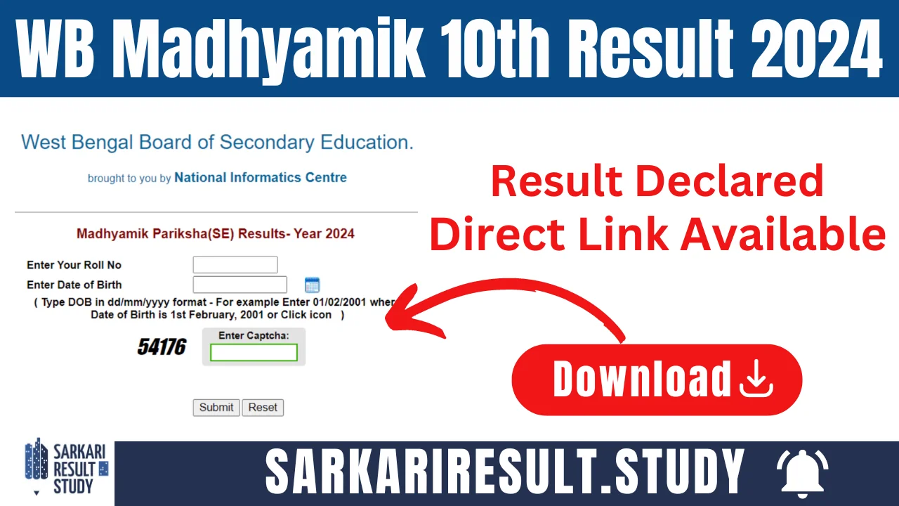 WBBSE Madhyamik 10th Result 2024